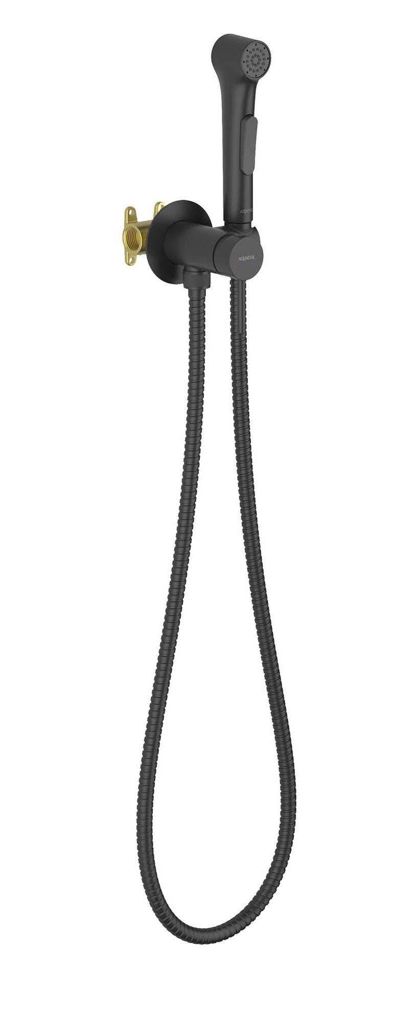 Смеситель Aquatek Европа AQ1020MB с гигиеническим душем, черный матовый Смеситель Aquatek Европа AQ1020MB с гигиеническим душем, черный матовый