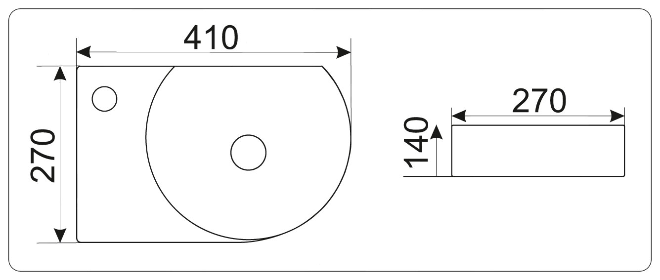 Раковина CeramaLux N 9273R 41 см правая