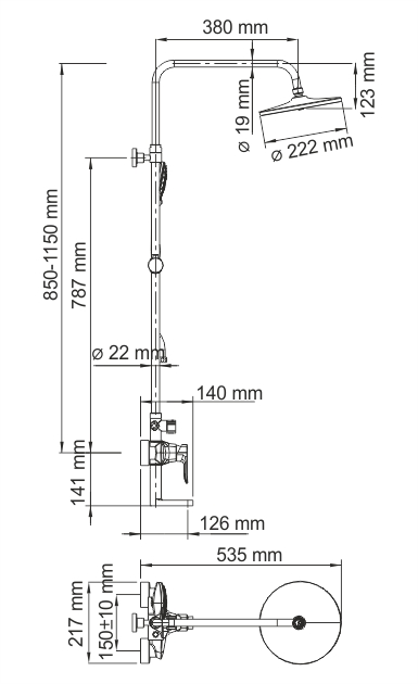 Душевая стойка WasserKRAFT A16601