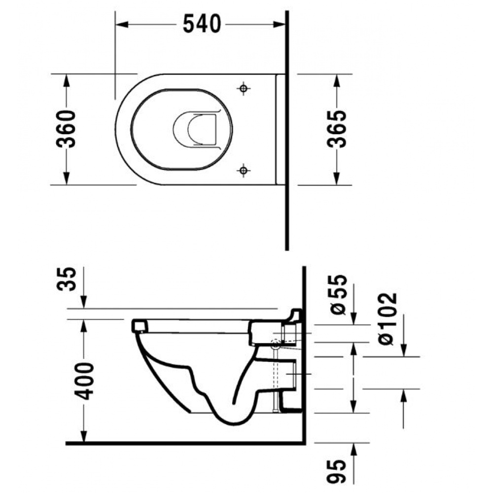 Подвесной унитаз Duravit Starck 3 2225090000