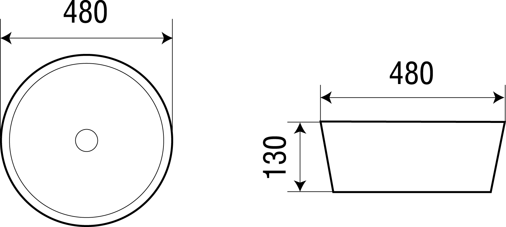 Раковина WeltWasser ELBACH 32066 48 см, 10000003845 белый глянец