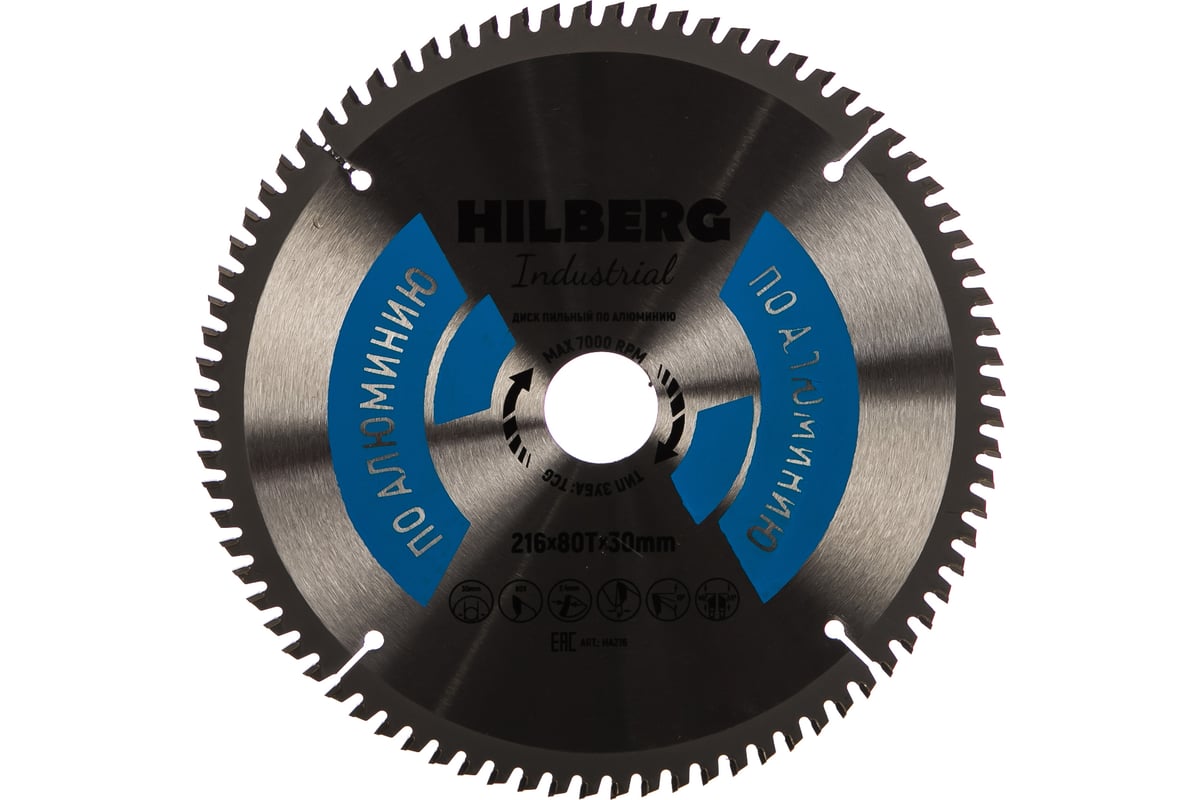 Диск пильный Industrial Алюминий (216x30 мм; 80Т) Hilberg HA216