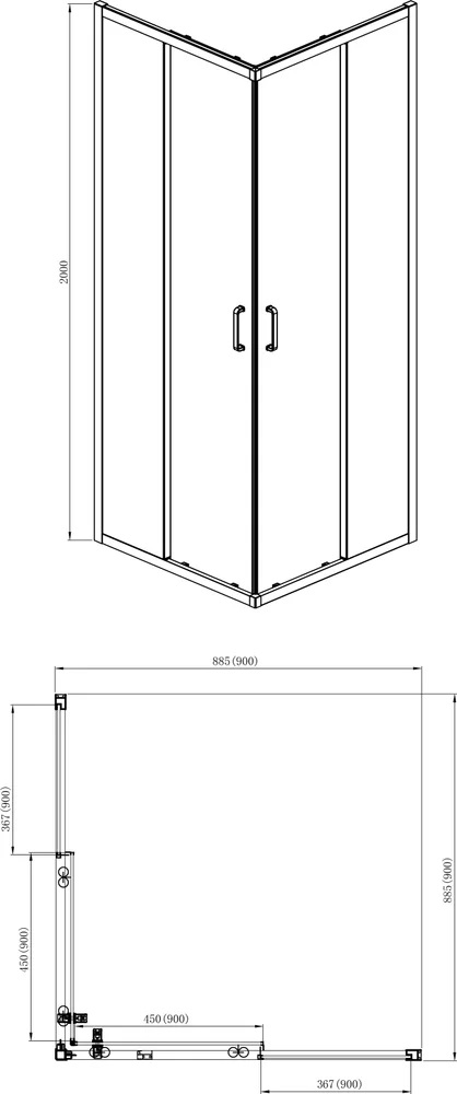 Душевой уголок Aquatek AQ ARI KV 09020BL 90x90 прозрачный, черный