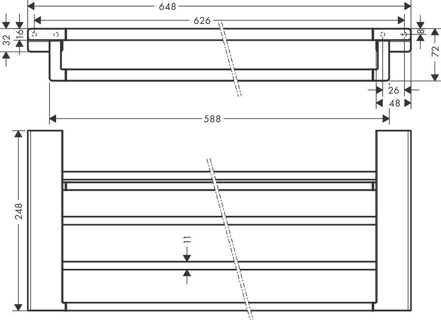 Полка Hansgrohe AddStoris 41751340 шлифованный черный хром