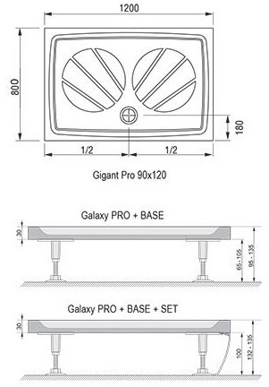 Поддон для душа Ravak Gigant Pro 120x80