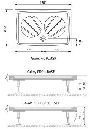 Поддон для душа Ravak Gigant Pro 120x80