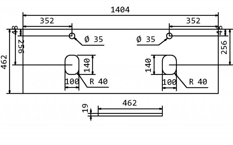 Столешница BelBagno EK-140-2-BL 140 см, 2 отв. под смеситель и раковину, Bianco Lucido