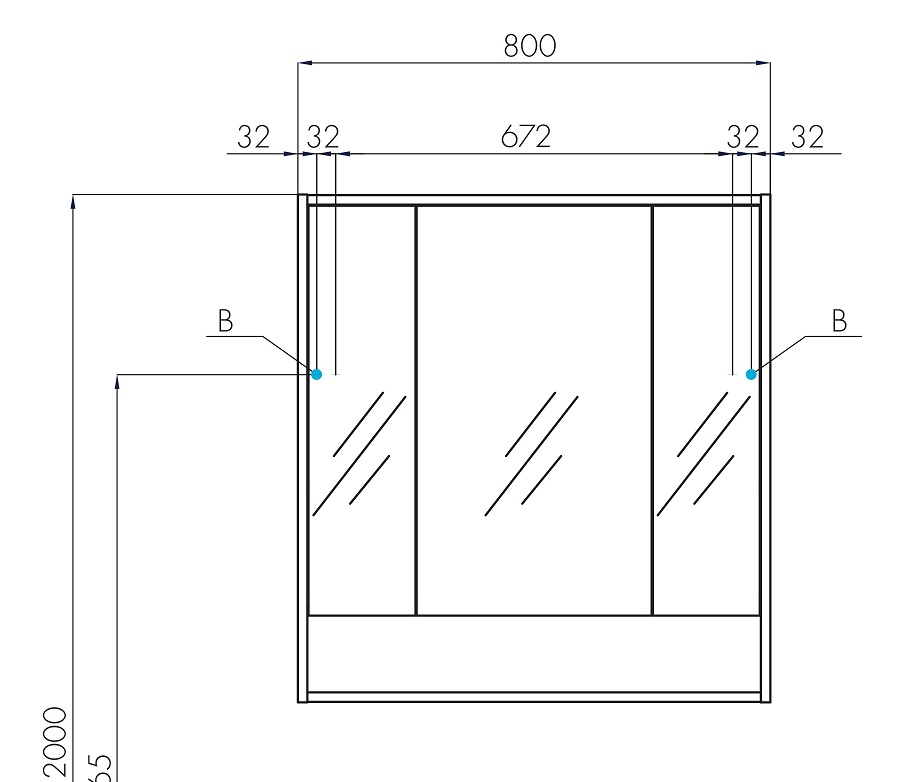 Зеркальный шкаф Акватон Рико 80 см ясень фабрик, 1A215302RIB90