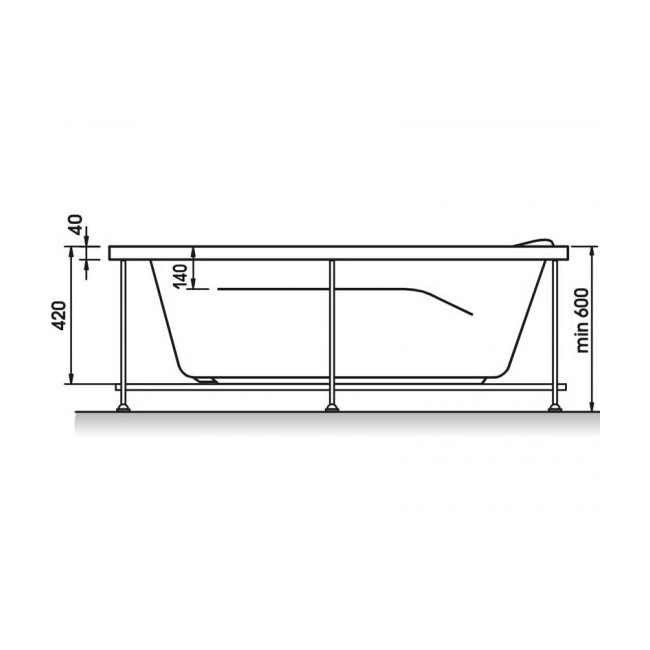 Акриловая ванна Relisan Zoya 140x90 см L