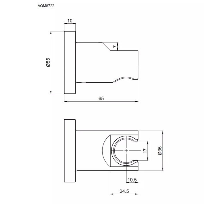 Держатель для душа AQUAme Siena AQM8722MB черный матовый