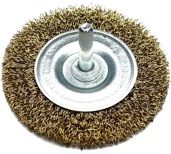 Щетка Lessmann диск гофр. Д75x10, MES 0,25мм, хвост-к 6мм 410136