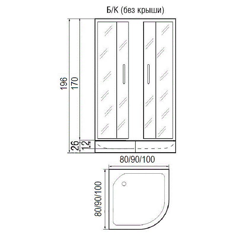 Душевой уголок River Don 90/24 MT 90x90 хром, матовое без поддона