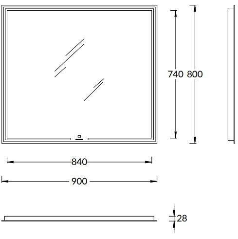 Зеркало Kerama Marazzi Mio 90x80 MIO.mi.90\WHT