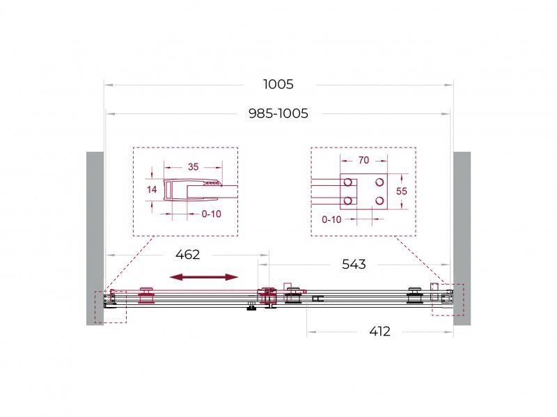 Душевая дверь BelBagno SOFT_CLOSE-2-BF-1-100-C-Cr 100x200 прозрачная, хром