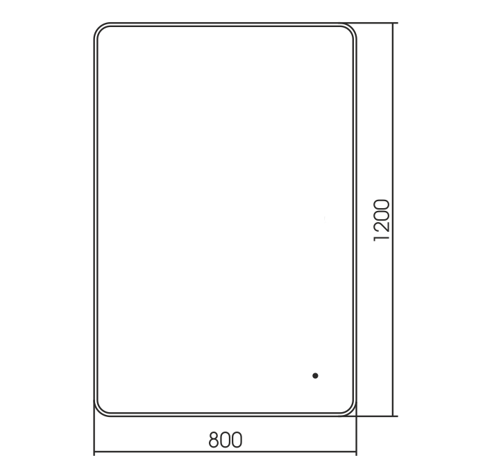 Зеркало Art&Max Siena S 120x80 с подсветкой, реверсивное, черный AM-SieS-1200-800-DS-F