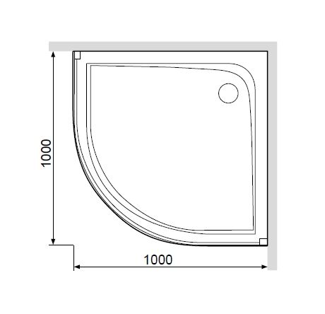 Поддон для душа Am.Pm Gem 100x100 W90T-401-100W четверть круга