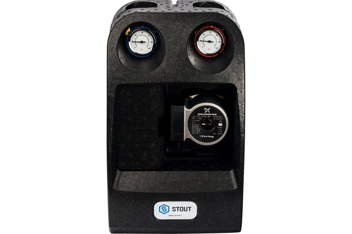 Насосная группа с 3-х ходовым приводным смесителем (1", с насосом Grundfos UPSO 25-65) STOUT SDG-0007-002502