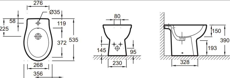 Напольное биде Jacob Delafon Patio New EBB0002-00