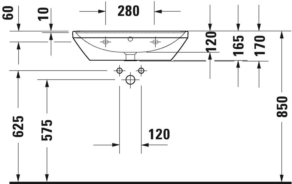 Раковина Duravit D-Neo 236665 65 см