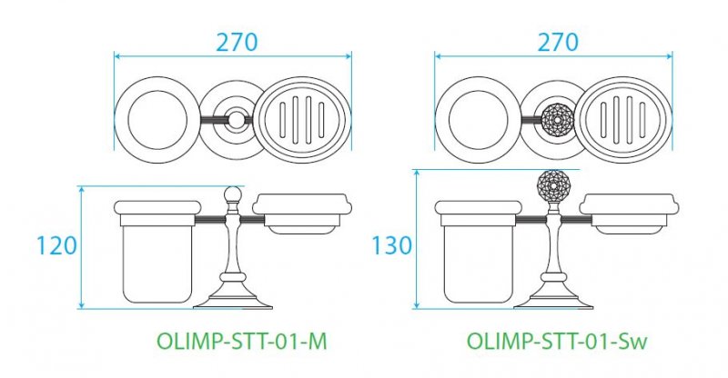 Держатель для стакана Cezares Olimp OLIMP-STT-01-M хром