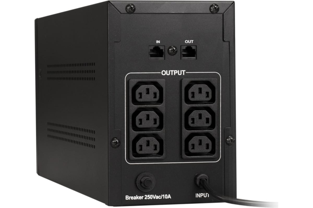 Источник бесперебойного питания Exegate SpecialPro UNB-1200.LED.AVR.C13.RJ 1200VA/750W, LED, AVR, 6/IEC-C13, RJ45/11, Black 285489