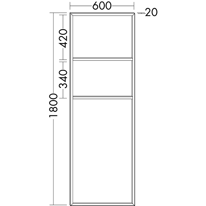 Стеллаж для полотенец Burgbad Coco 60x180 см, черный