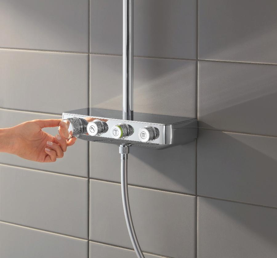 Душевая стойка Grohe Euphoria SmartControl System 310 Cube Duo 26508000 с термостатом