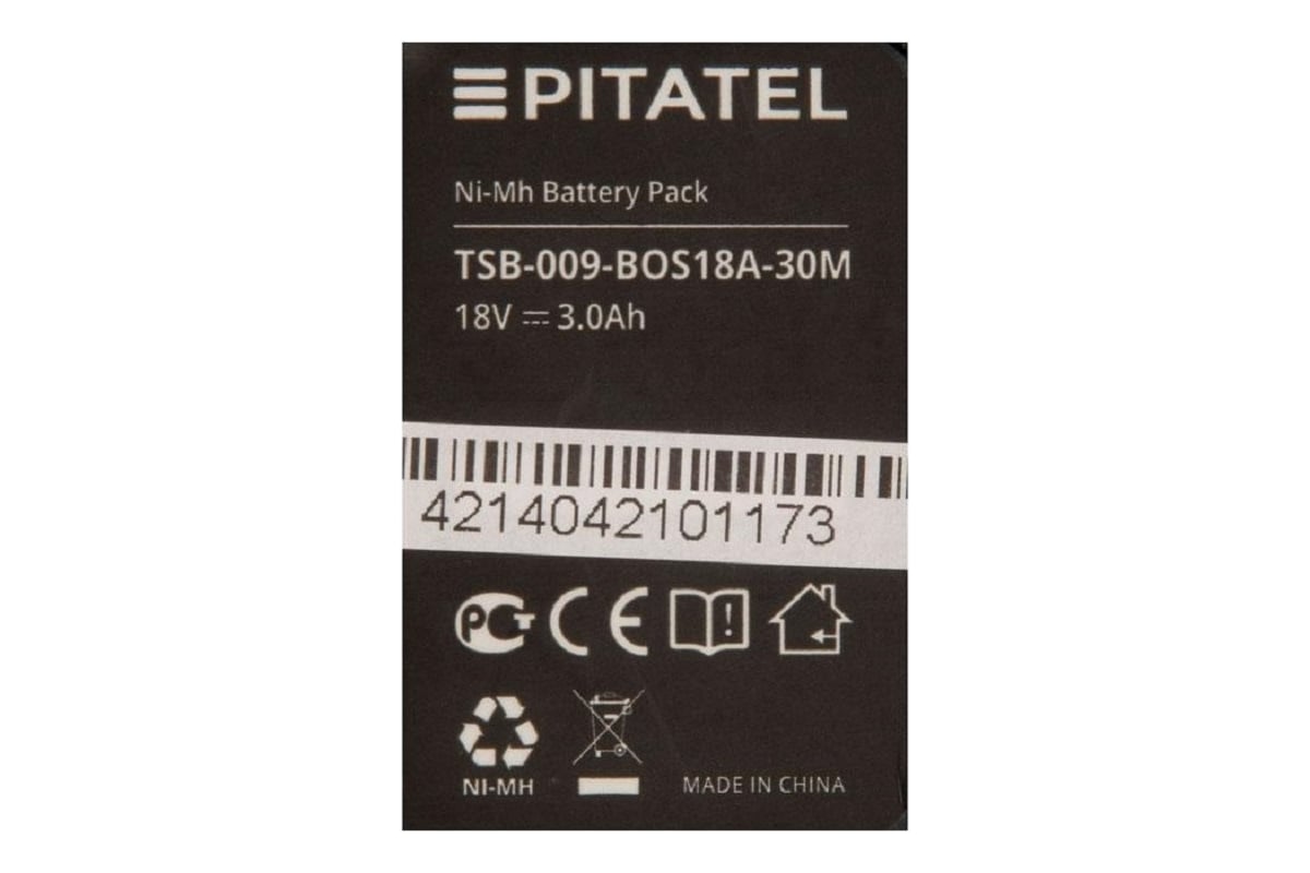 Аккумуляторная батарея ZeepDeep tsb-009-bos18a-30m (p/n: 2607335560, 2607335266, 2607335680, bat025, bat026, bat160), ni-mh 18v 3ah 860661