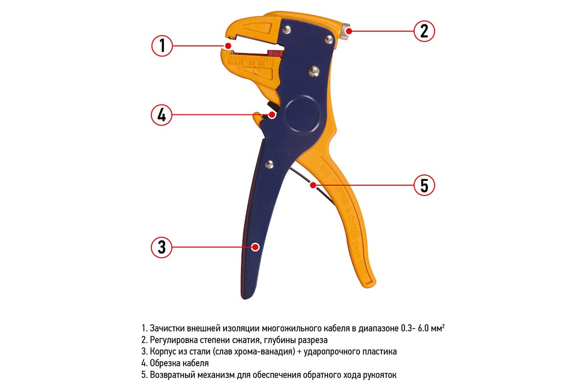 Инструмент для зачистки многожильного кабеля Rexant ht-150В 12-4001