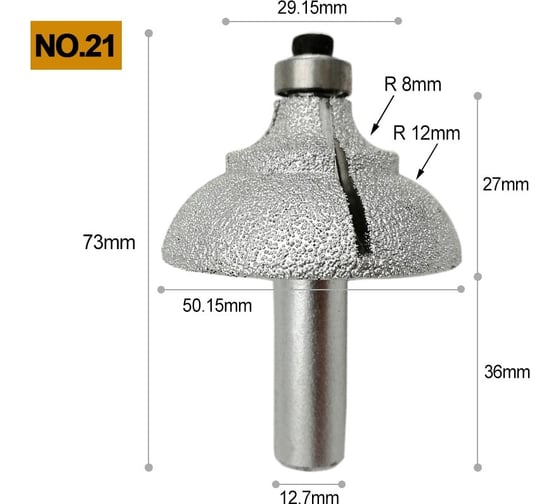 Фреза кромочная O-27 мм, хв-к 12.7 мм, (№21) LEO TECH-NICK 131.000.693