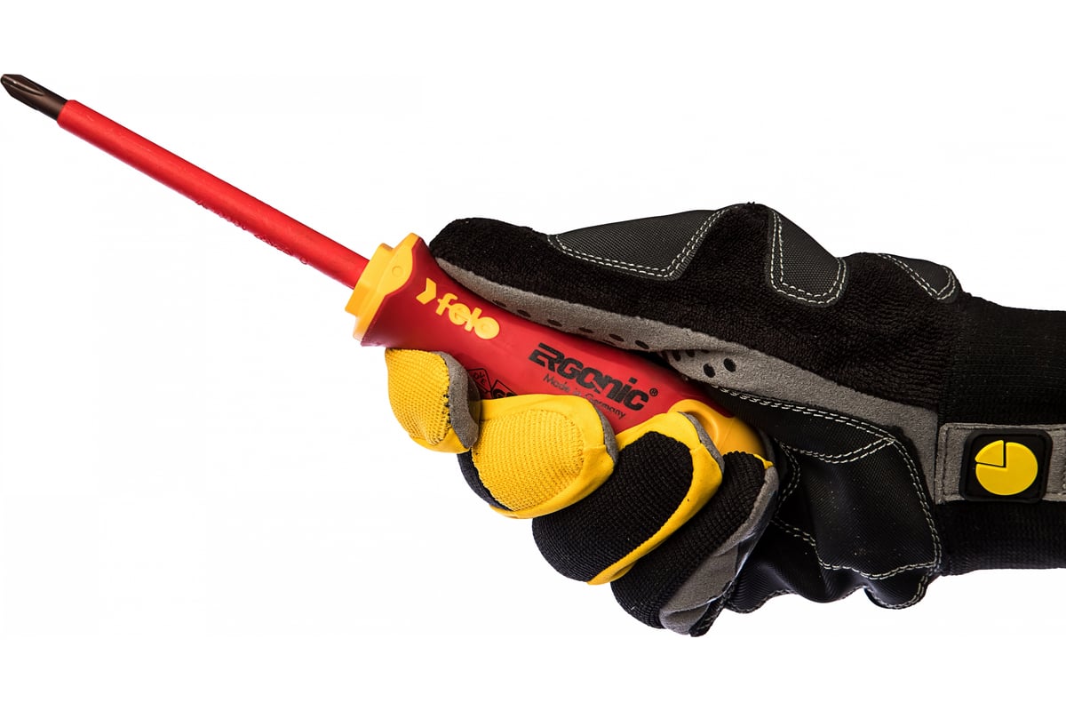 Диэлектрическая крестовая отвертка Felo Ergonic +/- H 2X 100 41620390