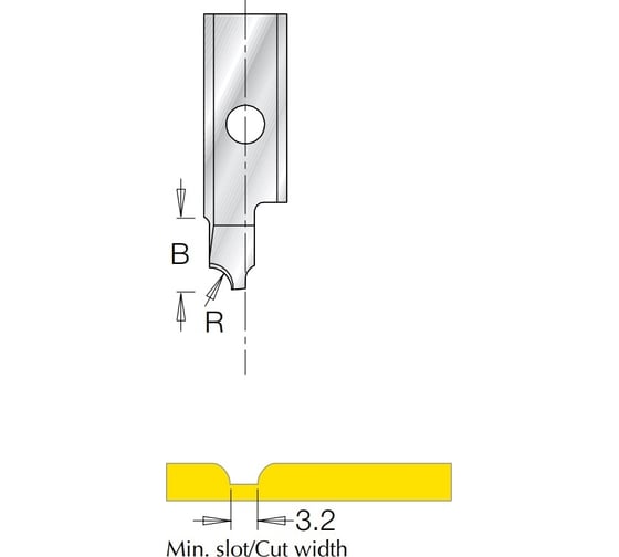 Нож для фрезы гравировка паз галочка B8 радиус 2.4, для фрезы G1853 Dimar 3185026