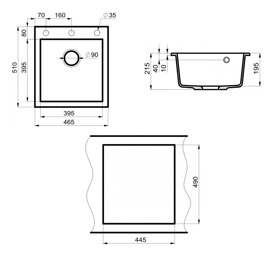 Кухонная мойка Point Моко PN3006GR 47 см графит