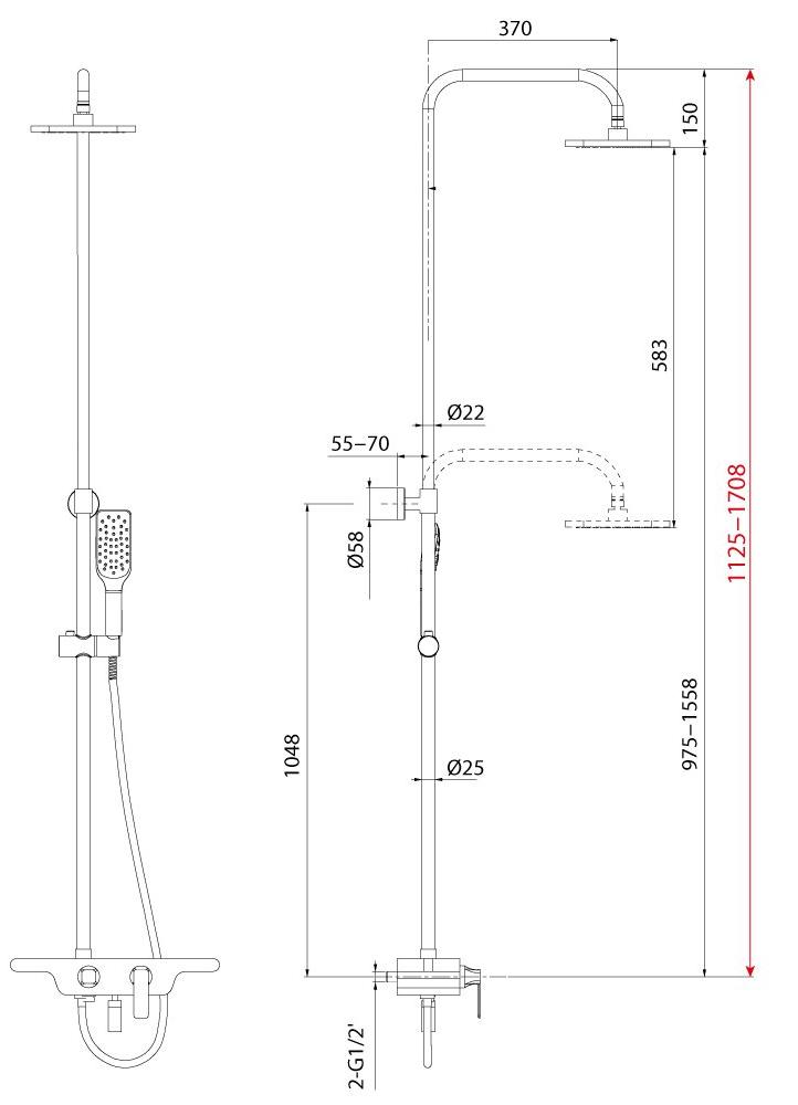 Душевая стойка Lemark Tropic LM7006C белый/хром