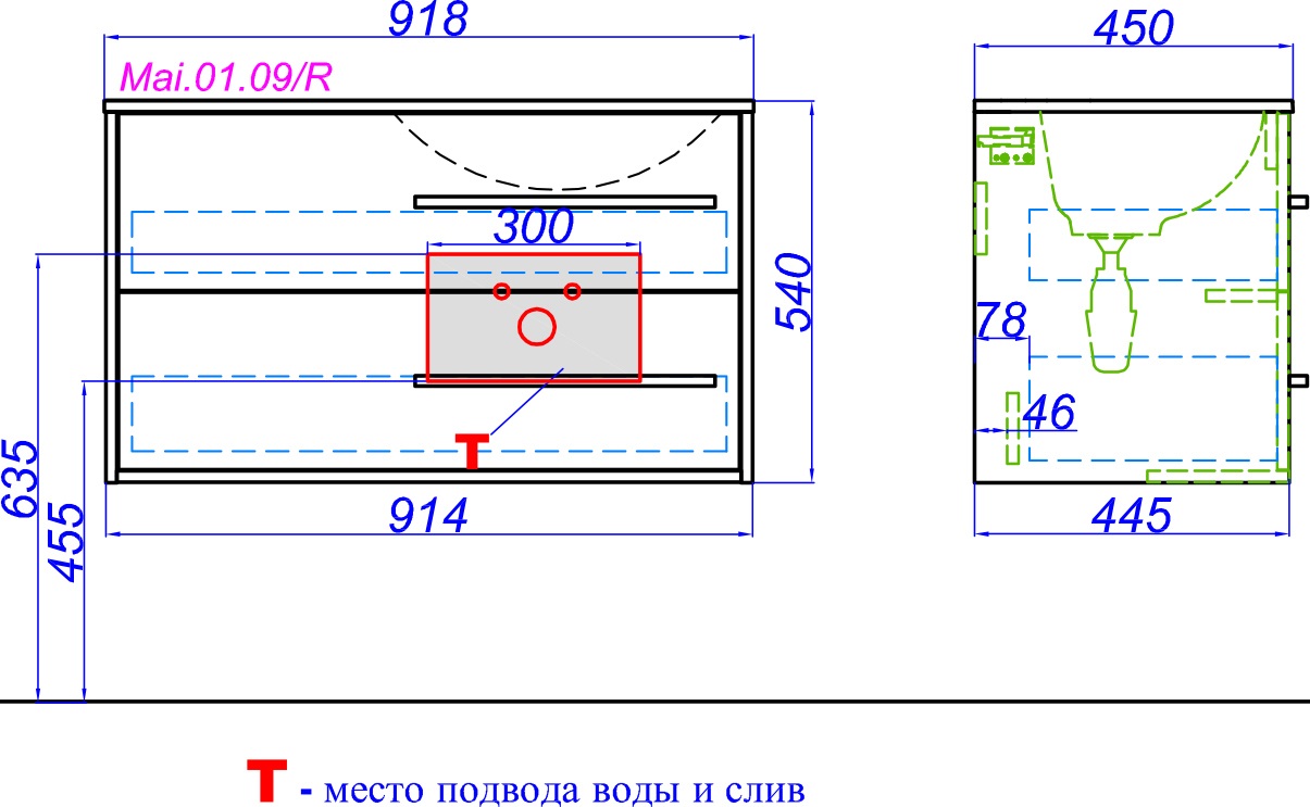 Мебель для ванной Aqwella 5 stars Miami 90 см дуб сонома, правая