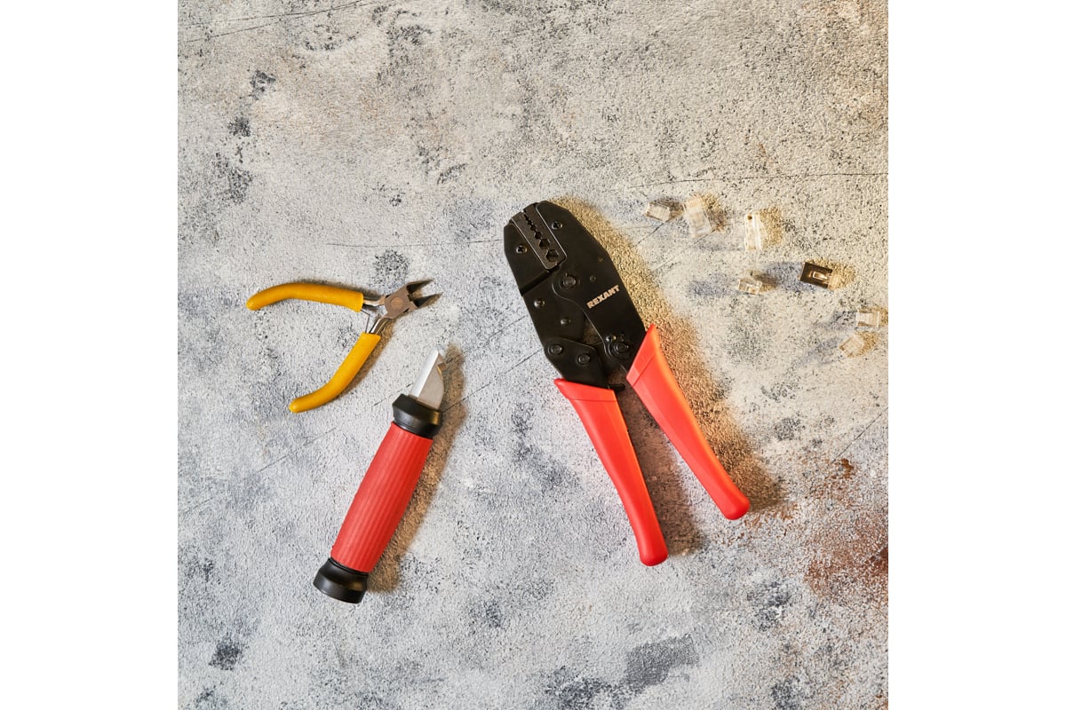 Кримпер для обжима F и BNC разъёмов RG-59, RG-58, RG-62, RG-174, F.O. Rexant ht-301 G 12-3213