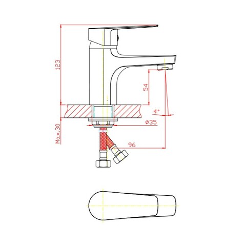 Смеситель для раковины Orange Loop M26-021gr графит