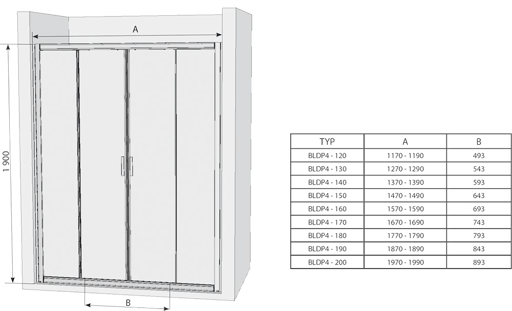 Душевая дверь Ravak Blix BLDP4-140