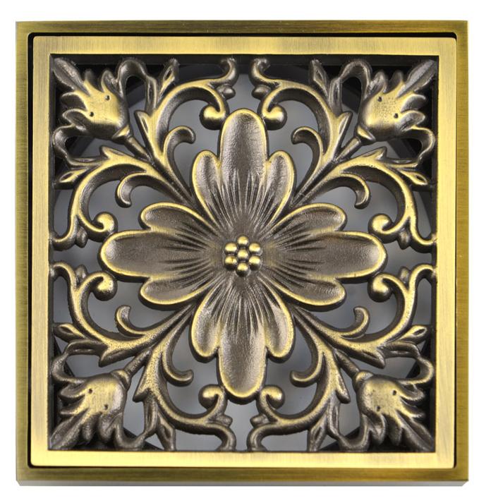 Решетка для трапа Bronze De Luxe 21975 "Цветок", бронза
