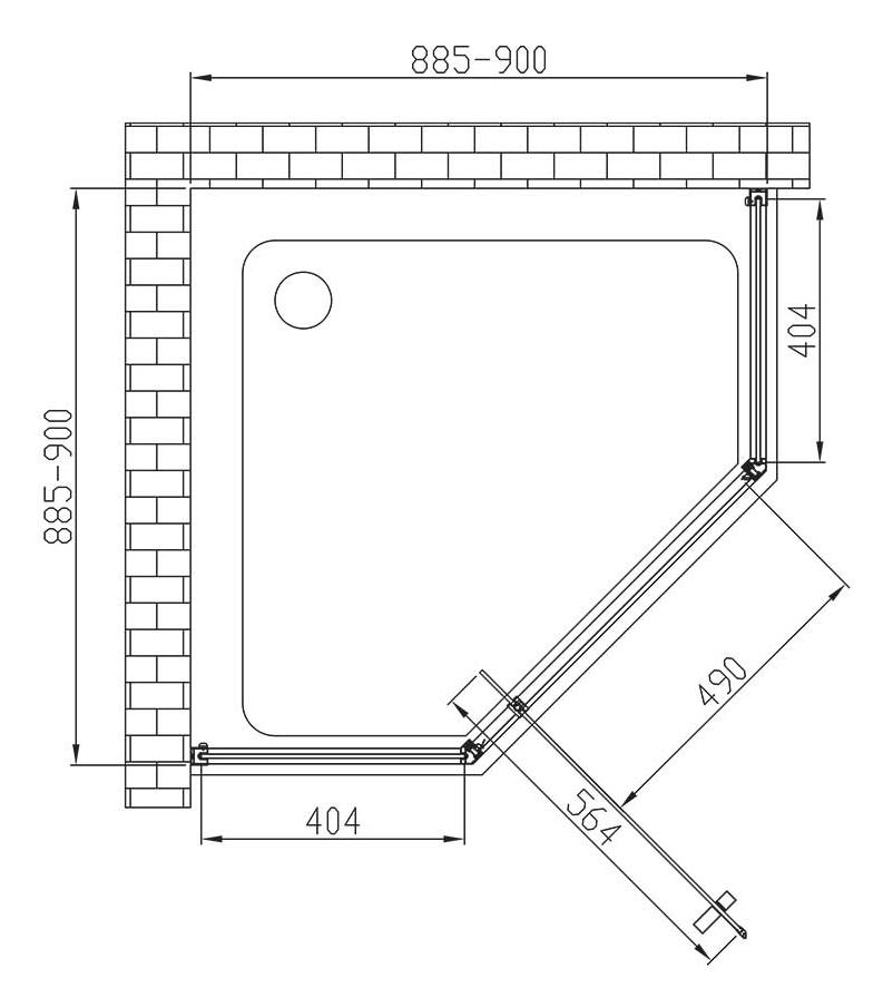 Душевой уголок Vincea Penta VSP-3P900CL 90x90 хром, прозрачное