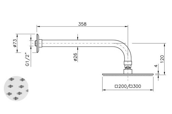 Держатель для душа Nicolazzi 5707CR30