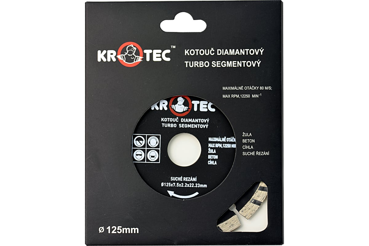 Диск алмазный турбо сегментный (125x22.2 мм) KROTEC 5606012