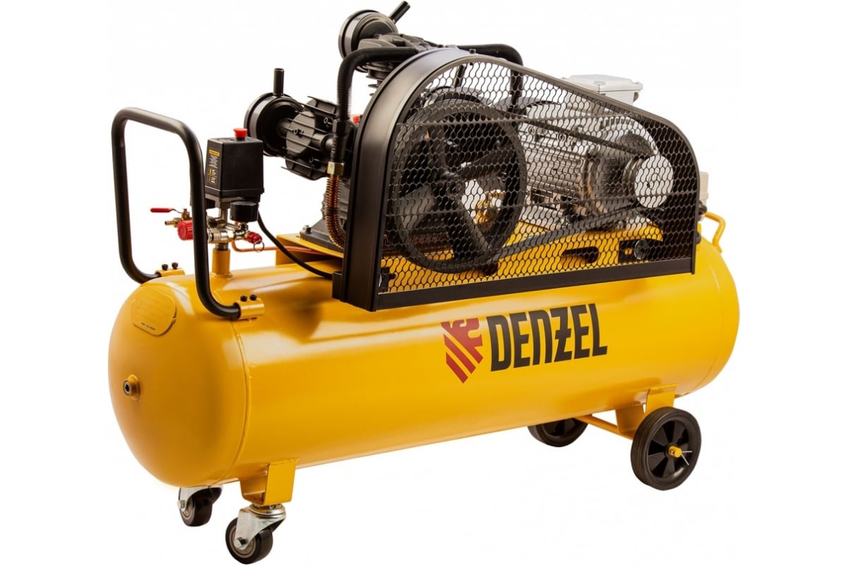 Воздушный компрессор с ременным приводом Denzel BCW3000-T/100, 3,0 кВт, 100 литров, 520 л/мин 58118