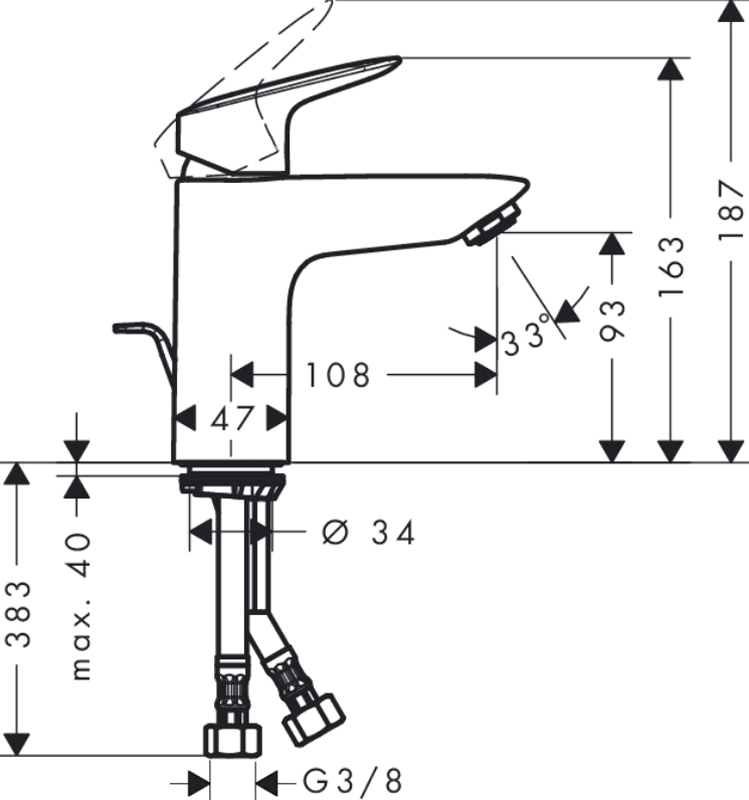 Смеситель для раковины Hansgrohe Logis 71100000