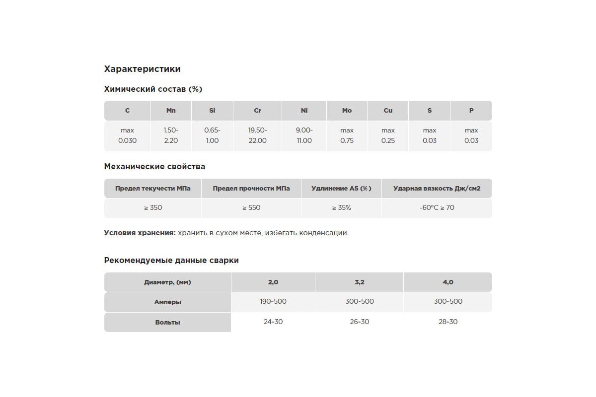 Проволока сварочная ER 308Lsi 3.2 мм, K415, намотка 25 кг AG A-1-308LSI-32-415