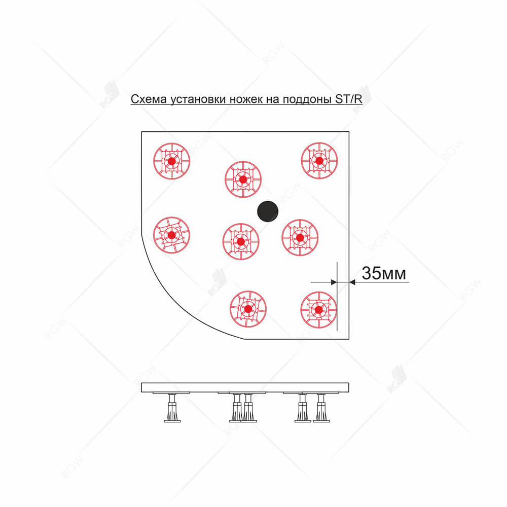 Ножки для поддона RGW N-01 STM, ST, STL 03230111-01