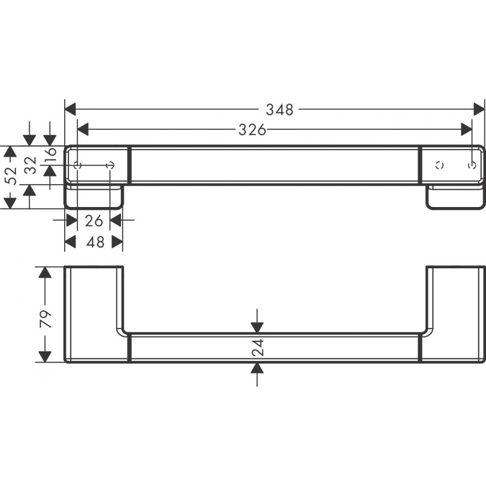 Поручень Hansgrohe AddStoris 41744340 шлифованный черный хром