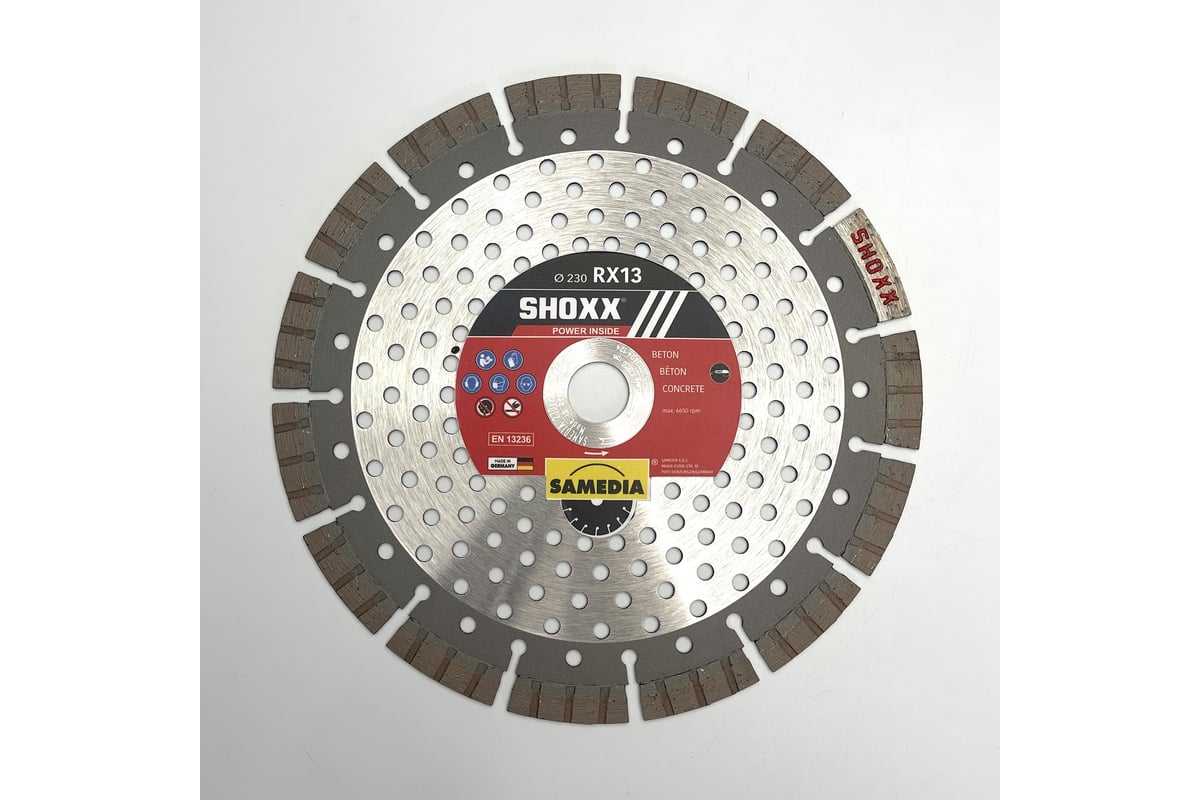 Диск алмазный для резки бетона SHOXX RX13 (230х22.23 мм; 15 сегментов) SAMEDIA 310508