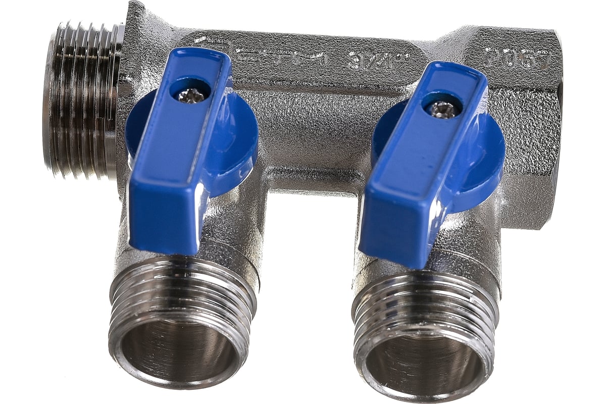Коллектор СТМ 2 выхода, шаровой кран, наружная резьба, 3/4х1/2 C2MB3412