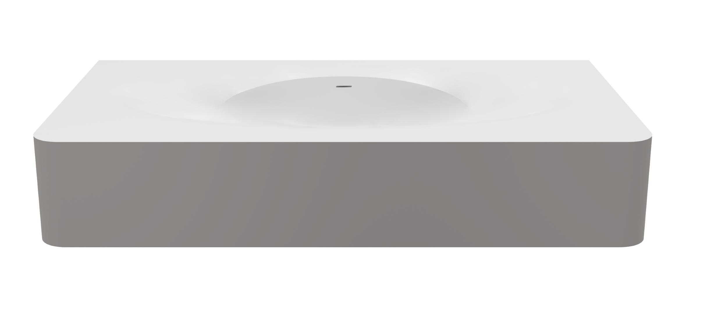 Раковина Vincea Caprise VCB-4CA100MWLG 100 см, Corian, белый матовый/светло-серый матовый